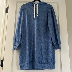 Anthropologie soft blue hooded sweatshirt dress